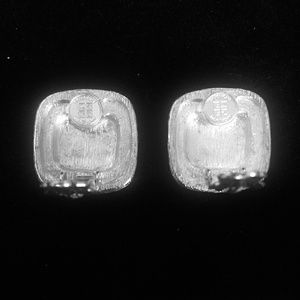Givenchy Jewelry - Vintage Givenchy Silver Square Clip On Earrings Givenchy Jewelry - Vintage Givenchy Silver Square Clip On Earrings